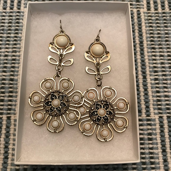 Floral & Gold Earrings - Picture 2 of 2